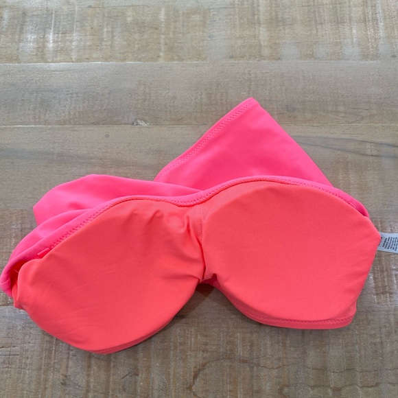 Aerie hot pink longline bandeau bikini top padded strapless - Picture 8 of 9
